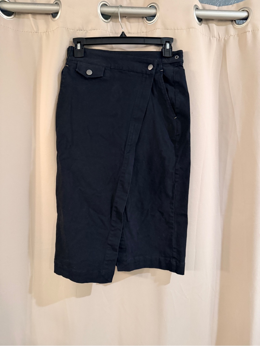 Wildfang Black Wrap-Front Pencil Skirt